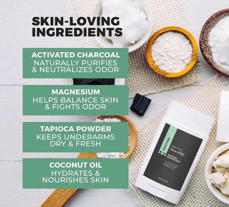 Rustic MAKA Natural Deodorant for Women, Luna Bliss, Cruelty-Free, Aluminum-Free, Paraben-Free, No Baking Soda, Activated Charcoal + Magnesium - Image 4
